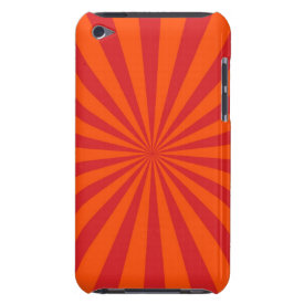 Orange Sun Burst Sun Rays Pattern Barely There iPod Covers
