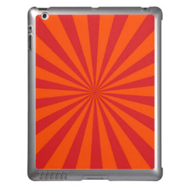 Orange Sun Burst Sun Rays Pattern iPad Cases