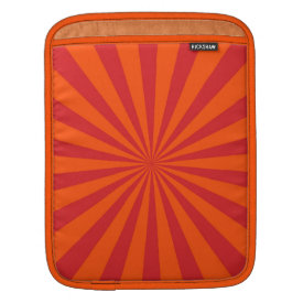 Orange Sun Burst Sun Rays Pattern iPad Sleeve