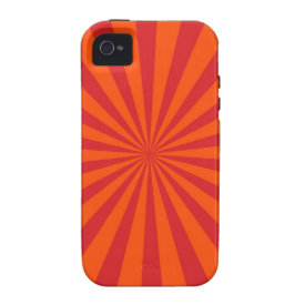 Orange Sun Burst Sun Rays Pattern iPhone 4 Case