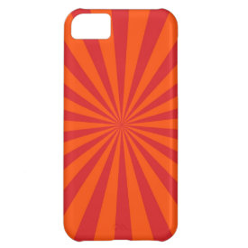 Orange Sun Burst Sun Rays Pattern iPhone 5C Cases