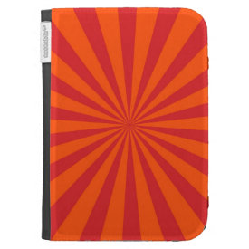 Orange Sun Burst Sun Rays Pattern Kindle Cases