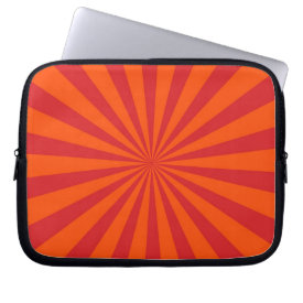 Orange Sun Burst Sun Rays Pattern Laptop Sleeve