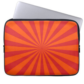 Orange Sun Burst Sun Rays Pattern Laptop Sleeves