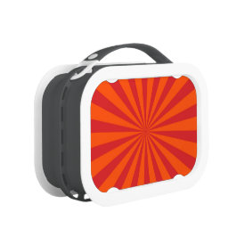 Orange Sun Burst Sun Rays Pattern Lunch Box