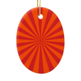 Orange Sun Burst Sun Rays Pattern Christmas Ornament