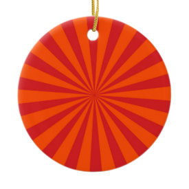 Orange Sun Burst Sun Rays Pattern Ornaments