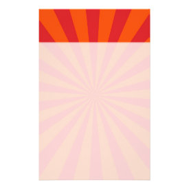 Orange Sun Burst Sun Rays Pattern Stationery