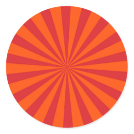 Orange Sun Burst Sun Rays Pattern Sticker