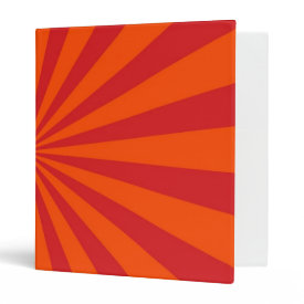 Orange Sun Burst Sun Rays Pattern Vinyl Binders