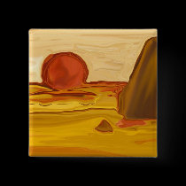Orange Sun Magnet buttons