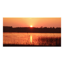 Orange Sunset on the lake photo cards by bens555 Orange Sunset on the lake photo cards