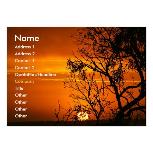 Orange Sunset Profile Card Business Card Template