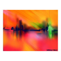 Orange Sunset Reflected in the Water Poster