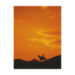 Orange Sunset with Cowboy Silhouette Post Card