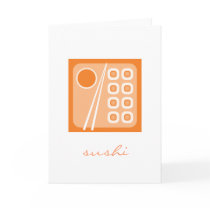 orange sushi invitation card