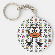 Orange Swim Character Keyring Keychains