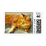 Orange Tabby Cat Postage Stamp stamps