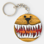 Orange Tabby Kitty Humorous Sharp Teeth Cat Key Keychains