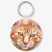 Orange Tabby Painting keychains by TheGalacticGroundhog Orange Tabby Painting keychains