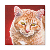 Orange Tabby Painting magnets by TheGalacticGroundhog Orange Tabby Painting magnets