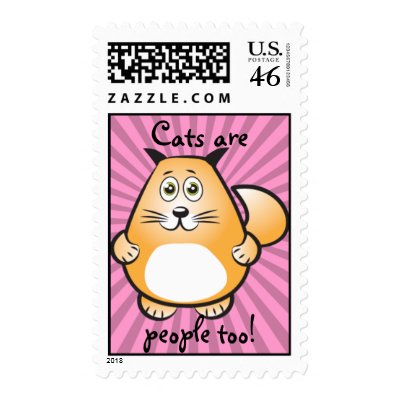 Orange Tabby Stamp by FredzCards