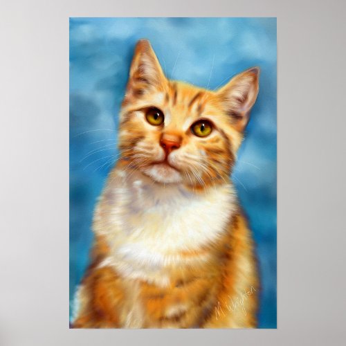 1001 Art Galleries Orange Tabby Cat Poster Gallery 0202