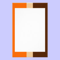 Orange Tan and Brown Border Stationery stationery