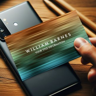 Orange Teal Stripes Business Card profilecard