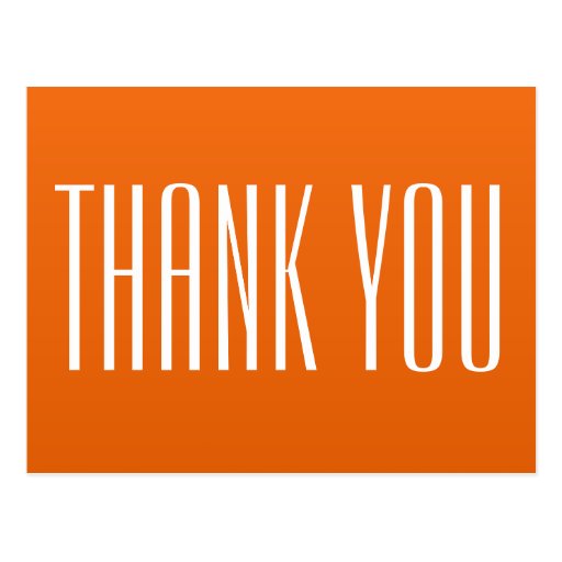 Orange Thank You Postcard Zazzle