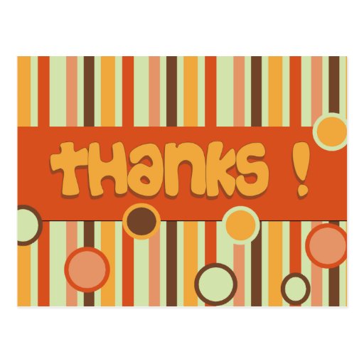 orange thank you postcard Zazzle