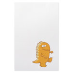 orange three eyed dino monster customized stationery