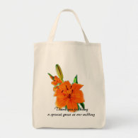 Orange tiger lily garden flowers thank you bags