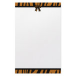 Orange Tiger Stripe Stationary Personalized Stationery
