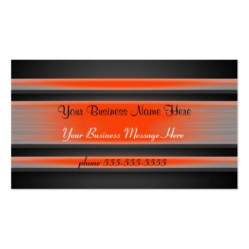 Orange Tinted Metal Business Card Template (front side)