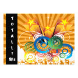 orange totally 80's retro  party Invitation invitations