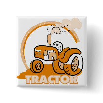 Orange Tractor Tshirts and Gifts buttons by toddlersplace Orange Tractor Tshirts and Gifts buttons