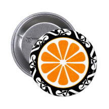 orange. tribal. button