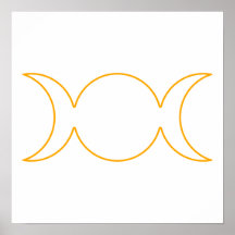 Orange Triple Goddess Outline Poster