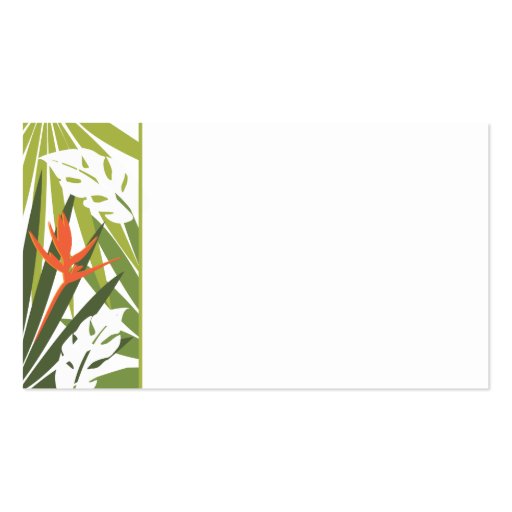 Orange Tropical Floral Wedding Tag Business Cards (front side)