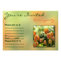 Orange Tulip Flowers Custom Announcements