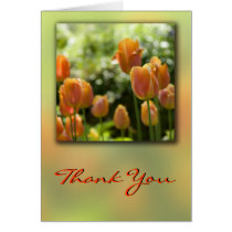Orange Tulip Flowers Thank You Card