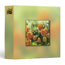 Orange Tulip Flowers Vinyl Binders