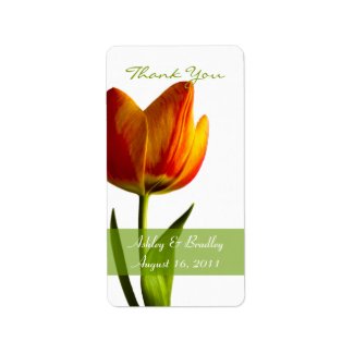 Orange Tulip Wedding Favor Tags label
