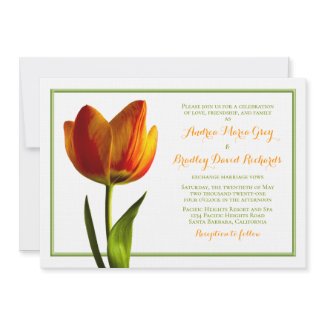 Orange Tulip Wedding Invitation invitation