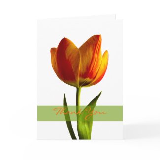 Orange Tulip Wedding Thank You Card card