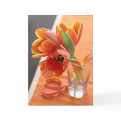 Orange Tulips Card by LFerroni