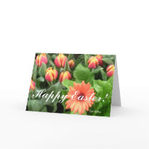Orange Tulips Easter Card by CaroleArt Orange Tulips Easter Card