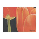 tulips, flowers, floral, orange, postcard
