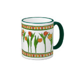 orange tulips sulk coffee mug
